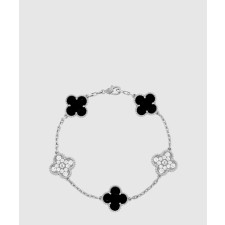 18K 하이엔드 미러급 반클리프 빈티지 알함브라 브레이슬릿 5모티브 오닉스 2R900