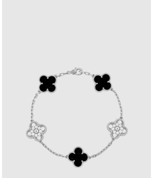 18K 하이엔드 미러급 반클리프 빈티지 알함브라 브레이슬릿 5모티브 오닉스 2R900