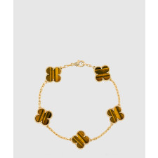 18K 하이엔드 미러급 반클리프 빈티지 알함브라 브레이슬릿 5모티브 타이거 아이 35600