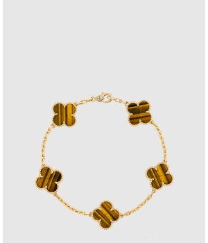 18K 하이엔드 미러급 반클리프 빈티지 알함브라 브레이슬릿 5모티브 타이거 아이 35600