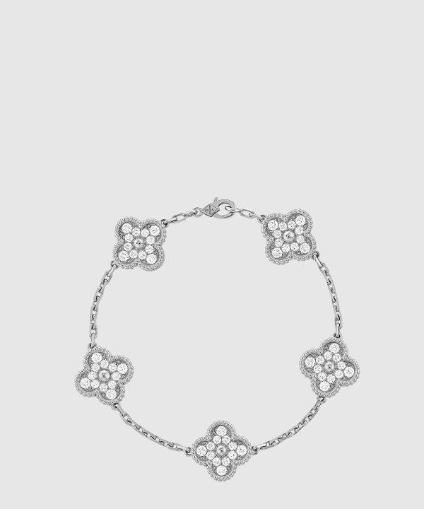 18K 하이엔드 미러급 반클리프 빈티지 알함브라 브레이슬릿 5모티브 다이아 41500