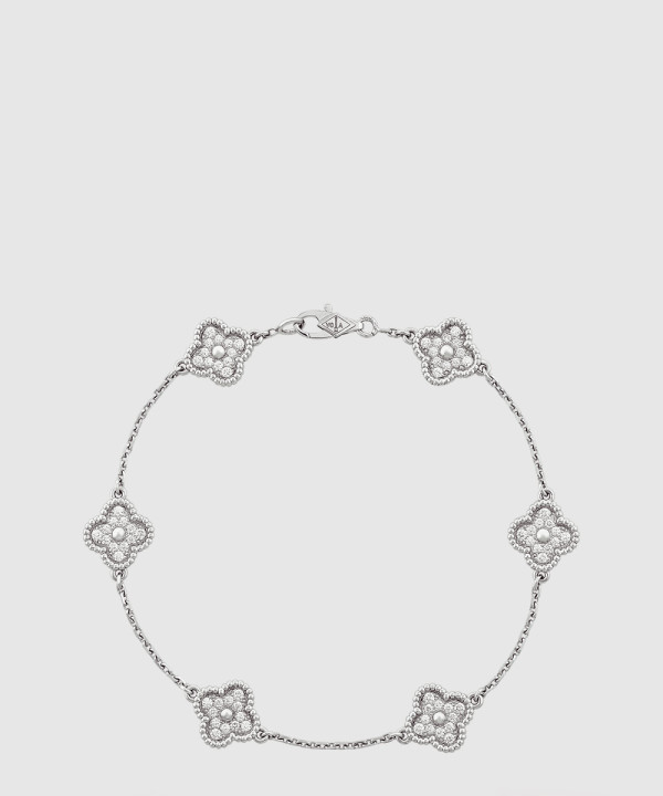 18K 하이엔드 미러급 반클리프 스위트 알함브라 브레이슬릿 6모티브 다이아 85700