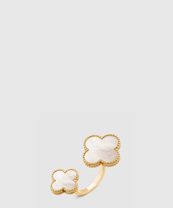 ​18K 하이엔드 미러급 반클리프 매직 알함브라 비트윈 더 핑거 링 05500