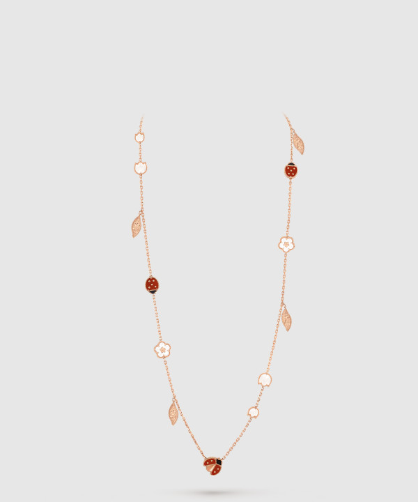 ​18K 하이엔드 미러급 반클리프 럭키 스프링 롱 네크리스 15모티브 7RT00