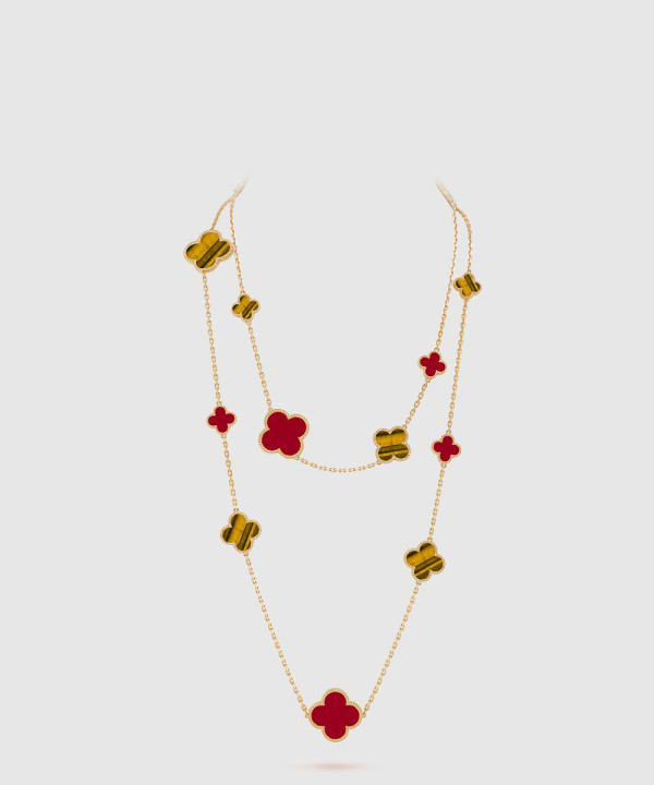 ​18K 하이엔드 미러급 반클리프 매직 알함브라 롱 네크리스 16모티브 5JO00