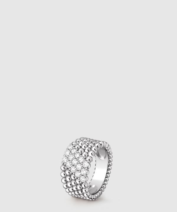 ​18K 하이엔드 미러급 반클리프 뻬를리 다이아몬드 링 5개 로우 7UV00