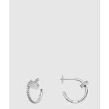 ​18K 하이엔드 미러급 까르띠에 저스트 앵 끌루 후프 이어링 스몰 파베 B8301431