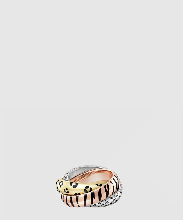 ​18K 하이엔드 미러급 까르띠에 트리니티 링 래커 세미 파베 B4241700