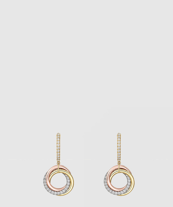 ​18K 하이엔드 미러급 까르띠에 트리니티 이어링 세미 파베 B8301465