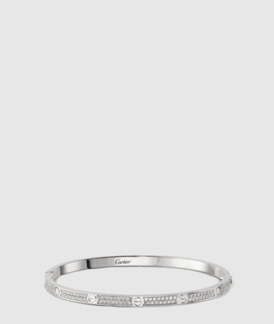 ​18K 하이엔드 미러급 까르띠에 러브 브레이슬릿 스몰 파베 세팅 N6726517