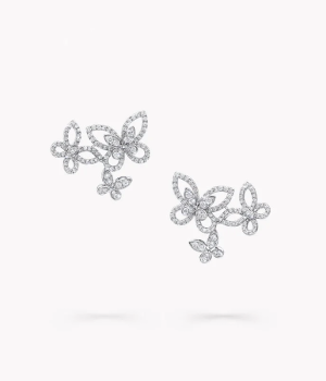 18K 하이엔드 미러급 그라프 트리플 버터플라이 실루엣 이어링 RGE1610