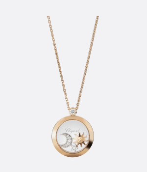 18K 하이엔드 미러급 쇼파드 해피 스포츠 선, 문 & 스타 네크리스 799434