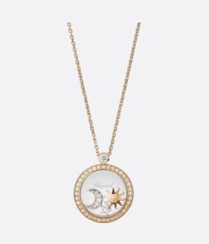 18K 하이엔드 미러급 쇼파드 해피 스포츠 선, 문 & 스타 네크리스 799434