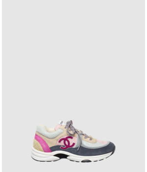 샤넬 CC로고 트위드 스웨이드 스니커즈 G39597