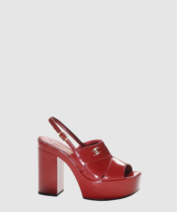 샤넬 공방 CC로고 페이던트 샌들 힐 G45016