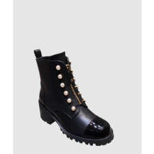 샤넬 진주 버튼 앵클 부츠 G45183