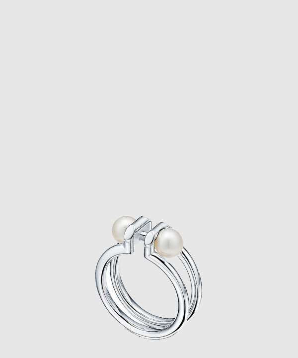 18K 하이엔드 미러급 티파니앤코 하드웨어 더블 진주 링