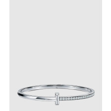 18K 하이엔드 미러급 티파니앤코 T1 네로우 다이아몬드 힌지드 뱅글