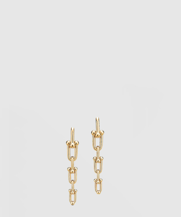 18K 하이엔드 미러급 티파니앤코 하드웨어 링크 트리플 드롭 이어링