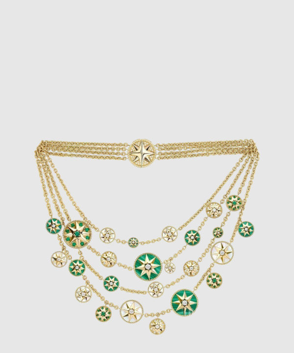 18K 하이엔드 미러급 디올 Rose des Vents 플래스트런 목걸이