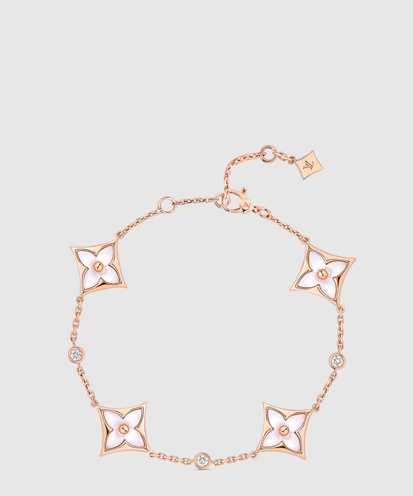 18K 하이엔드 미러급 루이비통 컬러 블라썸 BB 스타 멀티 모티프 팔찌 Q05569