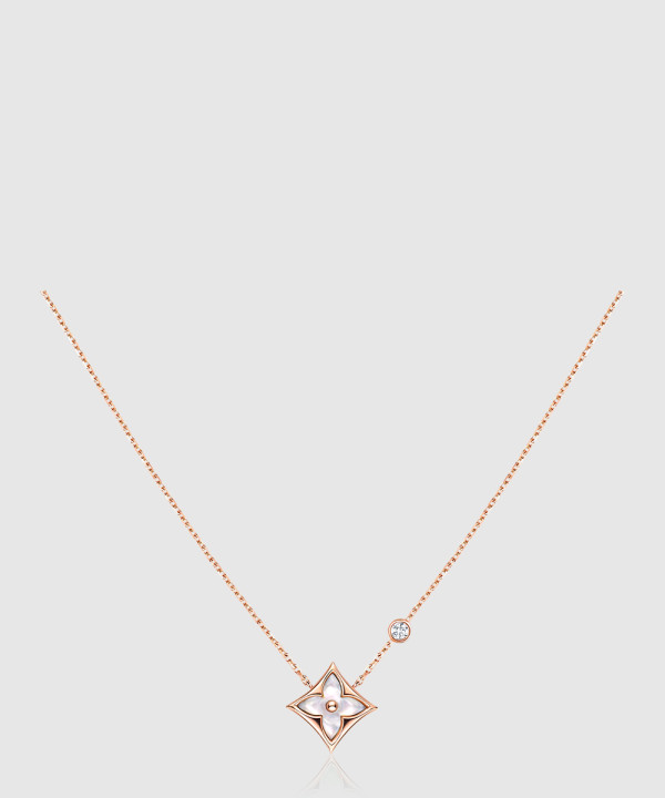 18K 하이엔드 미러급 루이비통 컬러 블라썸 BB 스타 펜던트 목걸이 Q93892